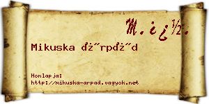 Mikuska Árpád névjegykártya