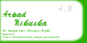 arpad mikuska business card