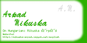 arpad mikuska business card